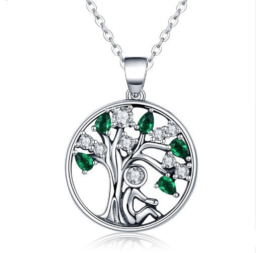 Rely S925 Sterling Silver Tree of Life Pendant Necklace