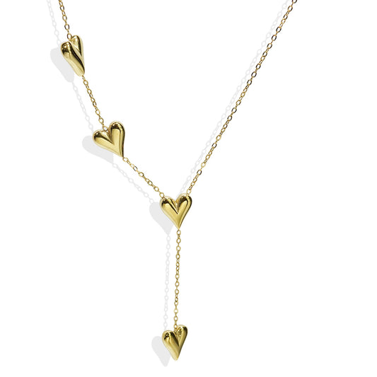 Lxalry 18K Gold Plated Heart Necklace – Modern Minimalist Elegance