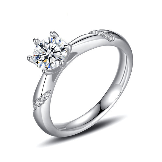 Golden Aurora – Sterling Silver Moissanite Ring