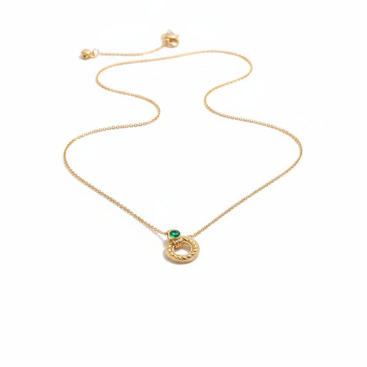 Inlaid Green Agate Necklace