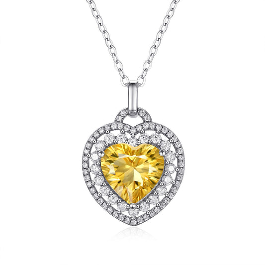 Natural Heart Shape Citrine Necklace