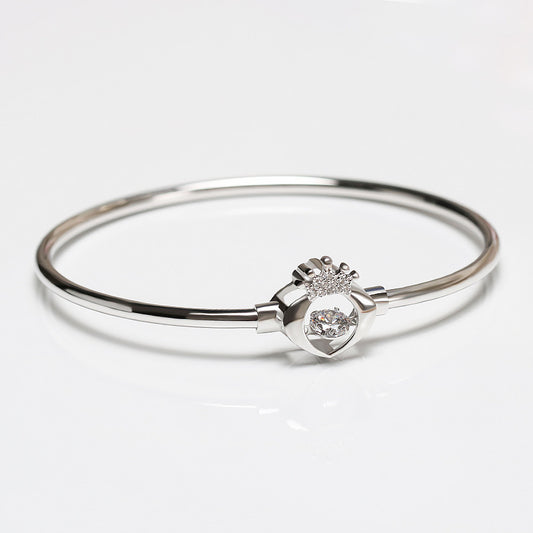 Royal Heart  S925 Sterling Silver Crown Heart Bracelet