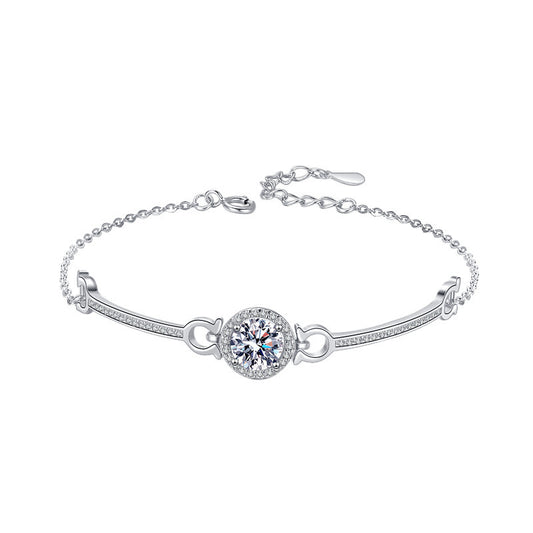 Elegant Moissanite Round Bracelet