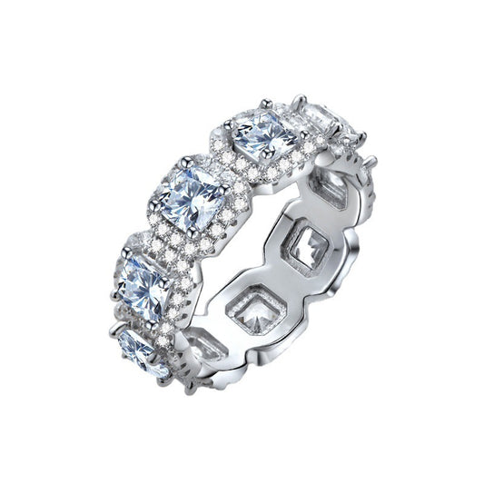 Crystal Gleam – S925 Sterling Silver Square Zircon Ring