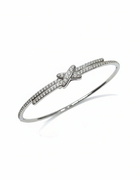 Shangmei  S925 Sterling Silver Full Diamond Cross Bracelet